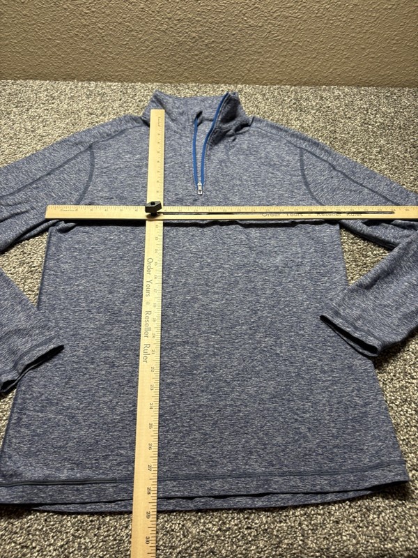 Lululemon 1/4 Zip Pullover Mens Small Blue Heather Running Thumb Straps gallery