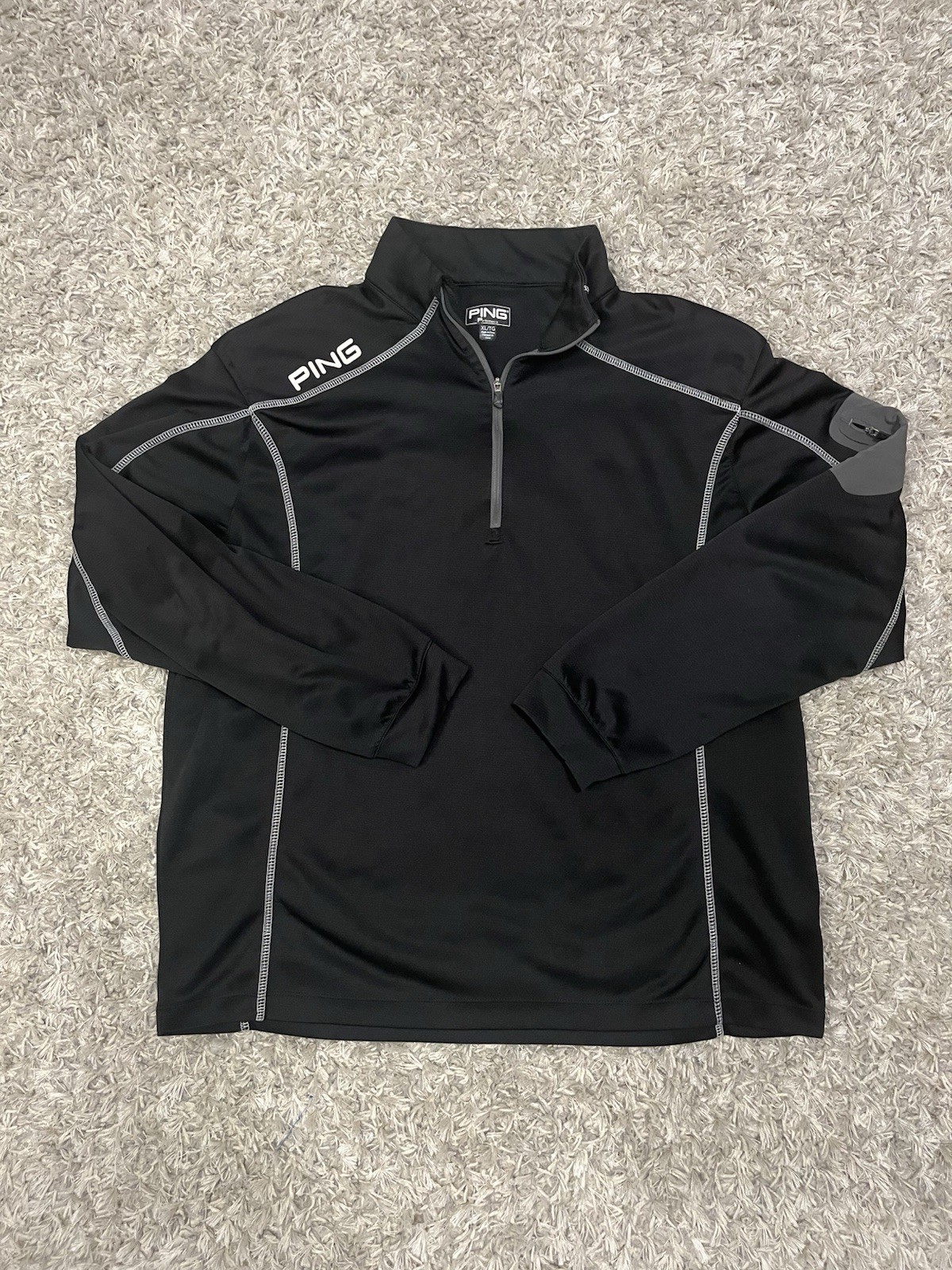 PING Ranger Sensorcool Mens XL Black Quarter Zip Pullover Golf Top gallery