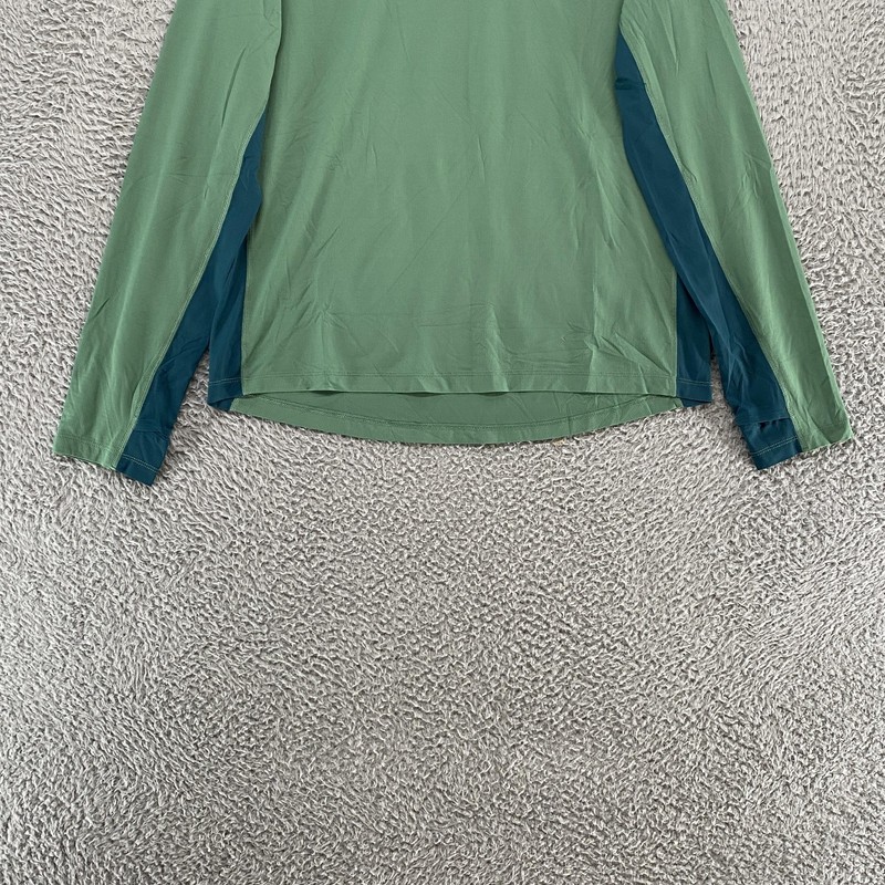 Peloton Shirt Mens Large Green Colorblock Long Sleeve Thumbholes Athletic gallery