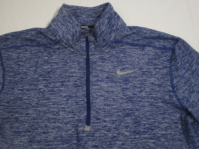 NIKE * Running Pullover * Dri Fit * Long Slv * 1/2 Zip * Heather Blue * Mens MD gallery