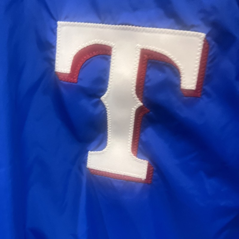 Vintage Powers Short Sleeve Windbreaker Texas Ranger Blue Men's Large Sz 44 gallery