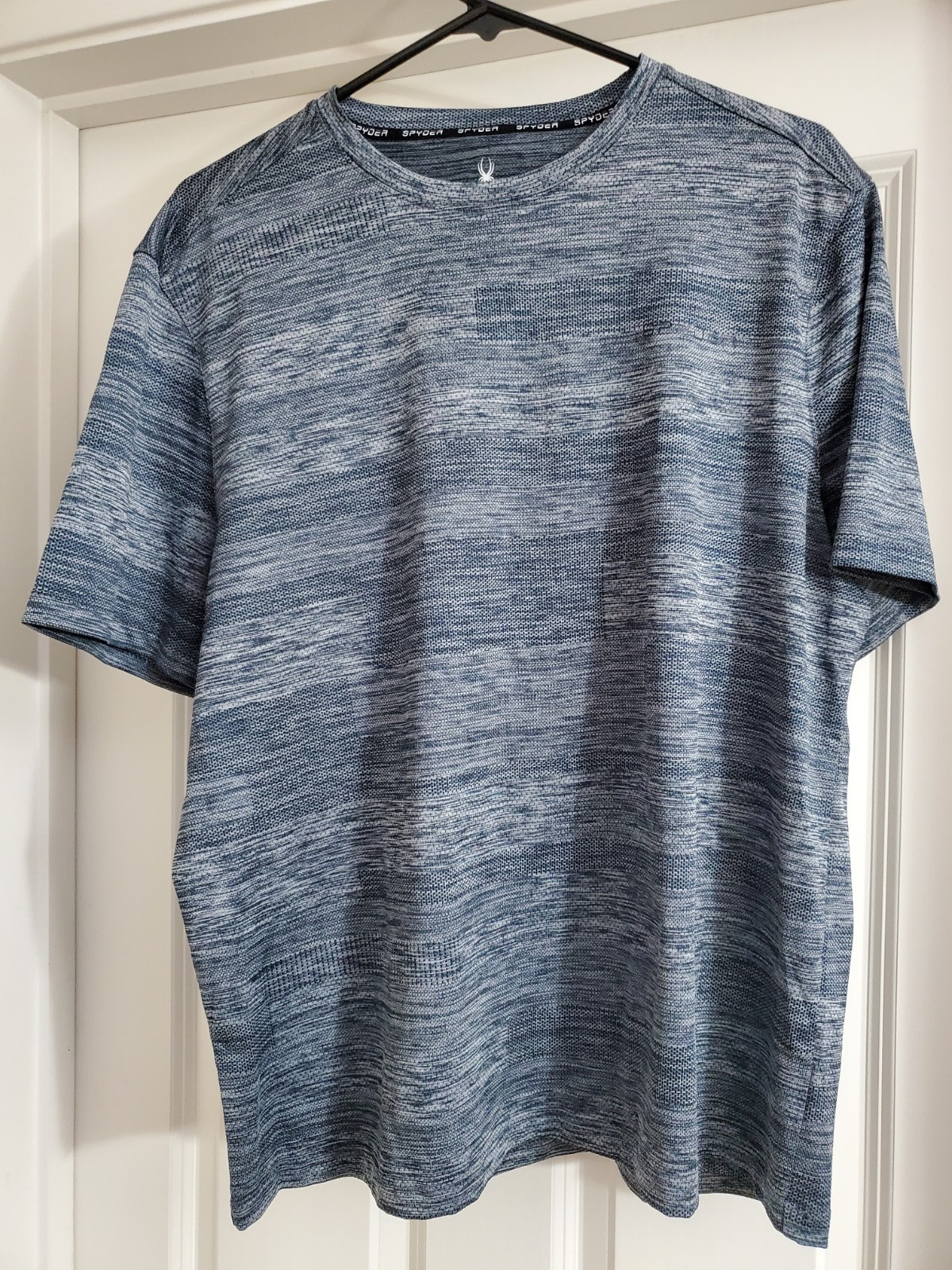 SPYDER Men's Active Shirt Short Sleeve Grey/Blue Color Size Large gallery