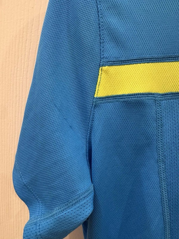 Nike Dri-FIT Women's Blue and Neon Yellow Athletic Tee Shirt Size Large gallery