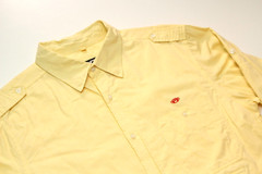 VTG 10 DEEP NYC ~OG BRASS KNUCKLES LOGO~ M CONVERTIBLE OXFORD WORK SHIRT