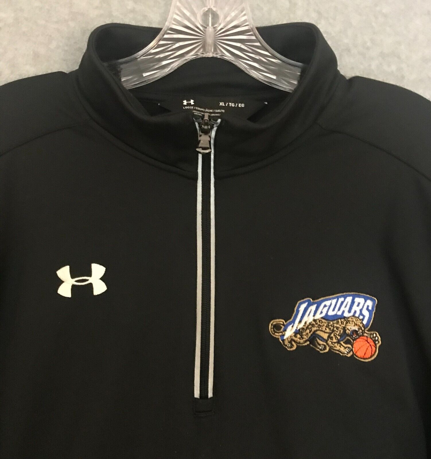 AAU Jaguars Basketball Team Coach 1/4 Zip Sweater Mens XL Loose Fit Stitch Logo gallery