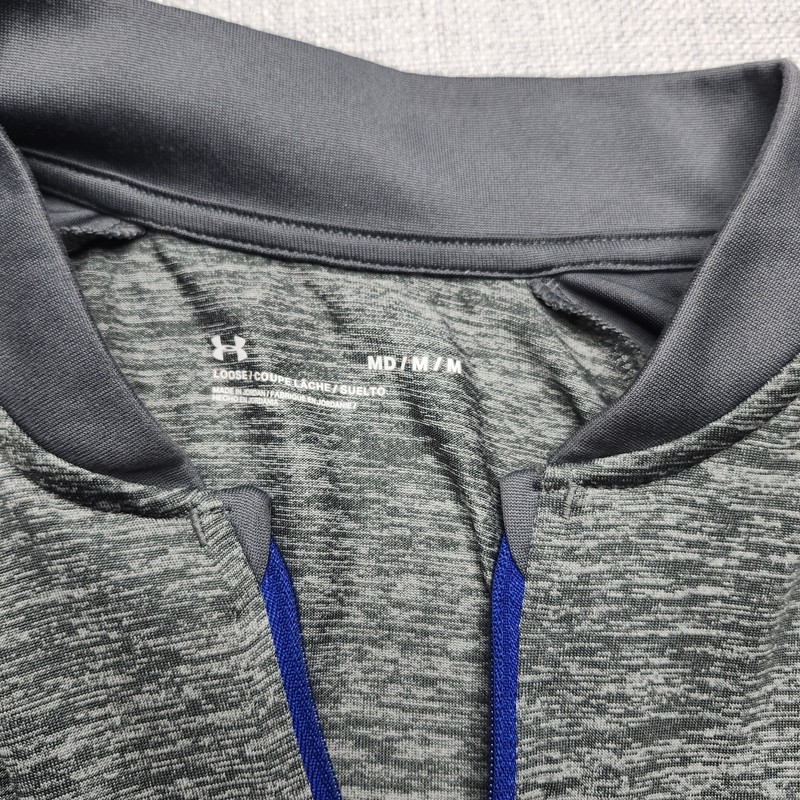 Under Armour Pullover Men Med Loose Fit 1/4 Zip HeatGear Gray Blue Lightweight gallery