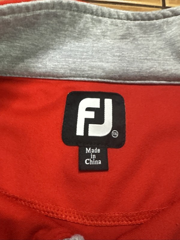 FootJoy Pullover Mens Sz XXL Red Gray Golf Performance 1/4 Zip Jacket Stretch gallery