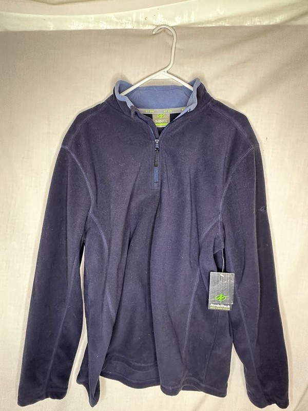 NWT NordicTrack NT Dri Mens Sz Med 1/4 Zip Long Sleeve blue Pullover gallery