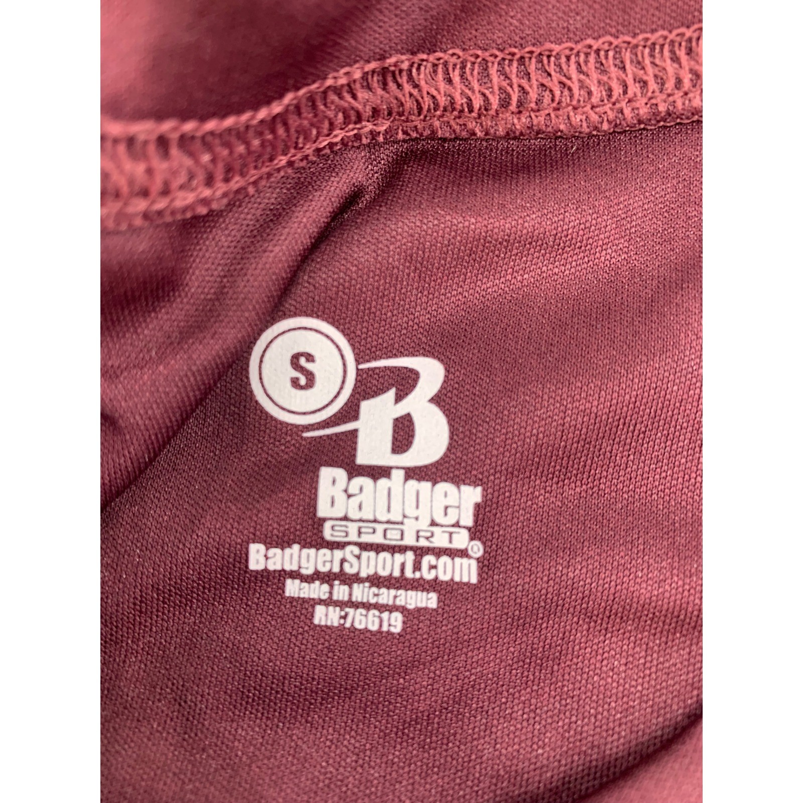 Badger Sport Short Sleeve Athletic T Shirt Burgundy Size S Men's Polyester gallery