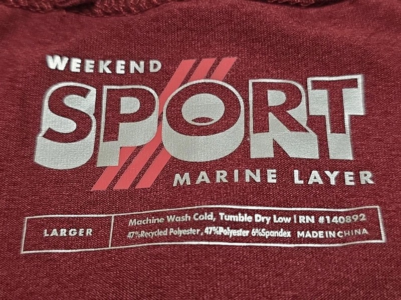 Marine Layer Weekend Sport Performance Heatwave Wine Short Sleeve Shirt Larger gallery