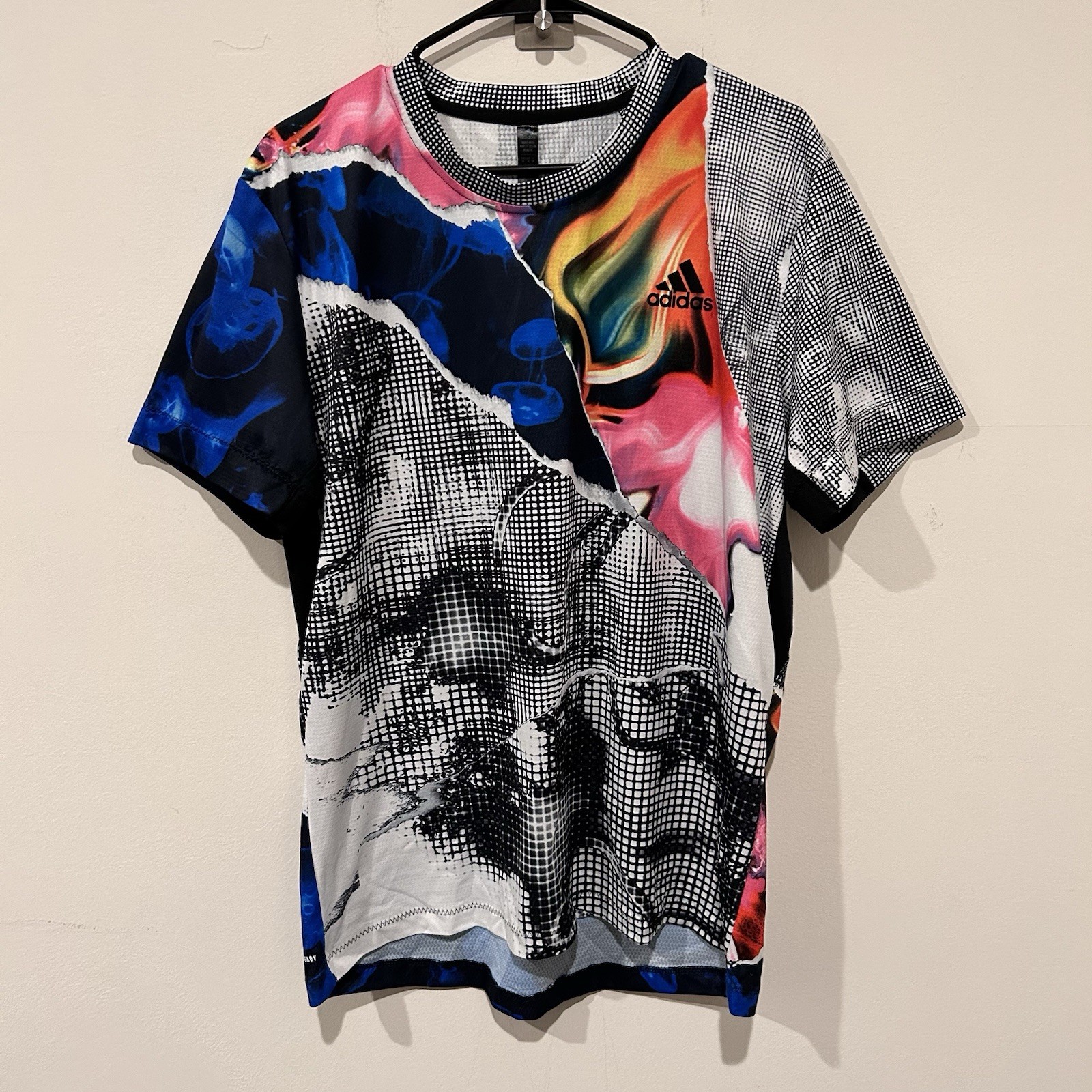Adidas Men's USA Series Tennis Size XL court Printed Freelift Tee Shirt HC8535 gallery