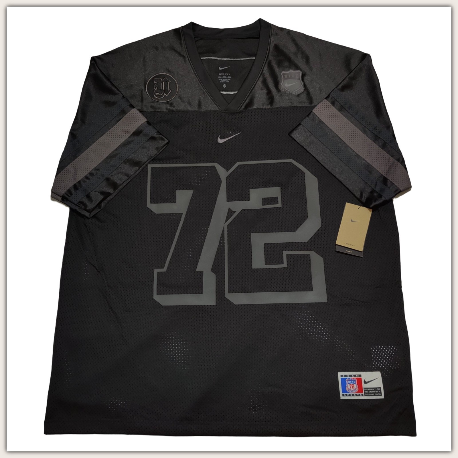 NWT Nike Football Next Up Lifestyle Jersey #72 IH7492-010 Black Men's XXL gallery