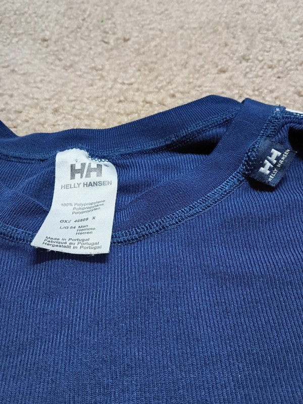Helly Hansen Men's LIFA Crew Base Layer Shirt Stripe Long Sleeve Top Navy Large gallery