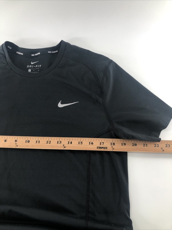 Nike Reflective Running Shirt Short Sleeve Womans Size M. Black Dri-Fit gallery