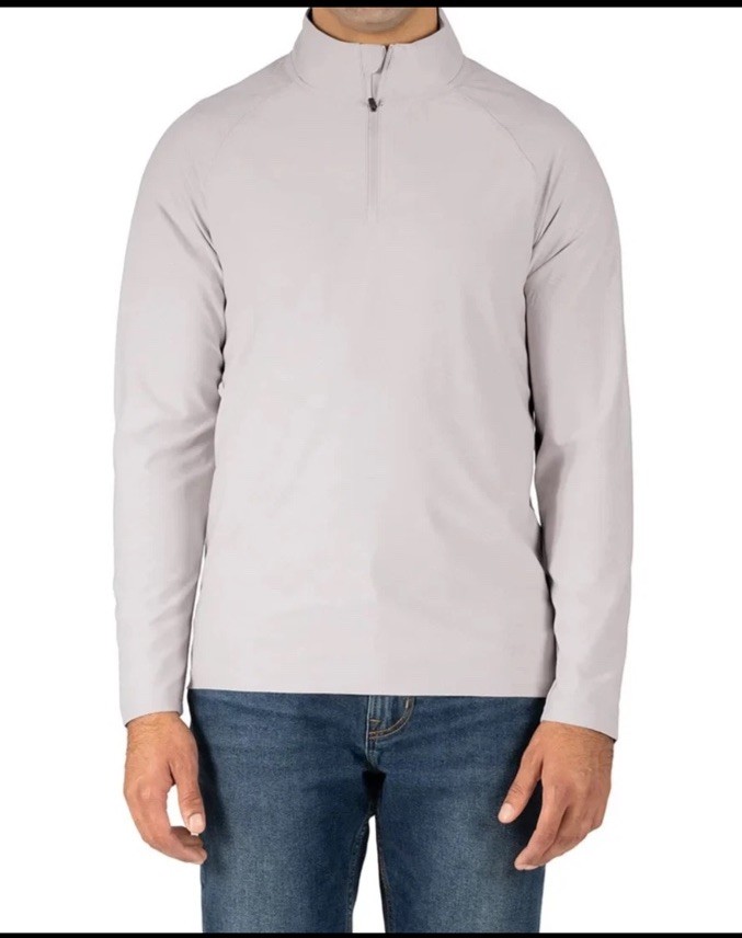 Gerry Men's Light Grey Active Quarter Zip Top (1856546) Sizes Large NWT