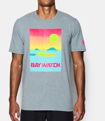 Mens Under Armour Baywatch Speedboat Graphic Shirt Gray 1311000 035 Medium