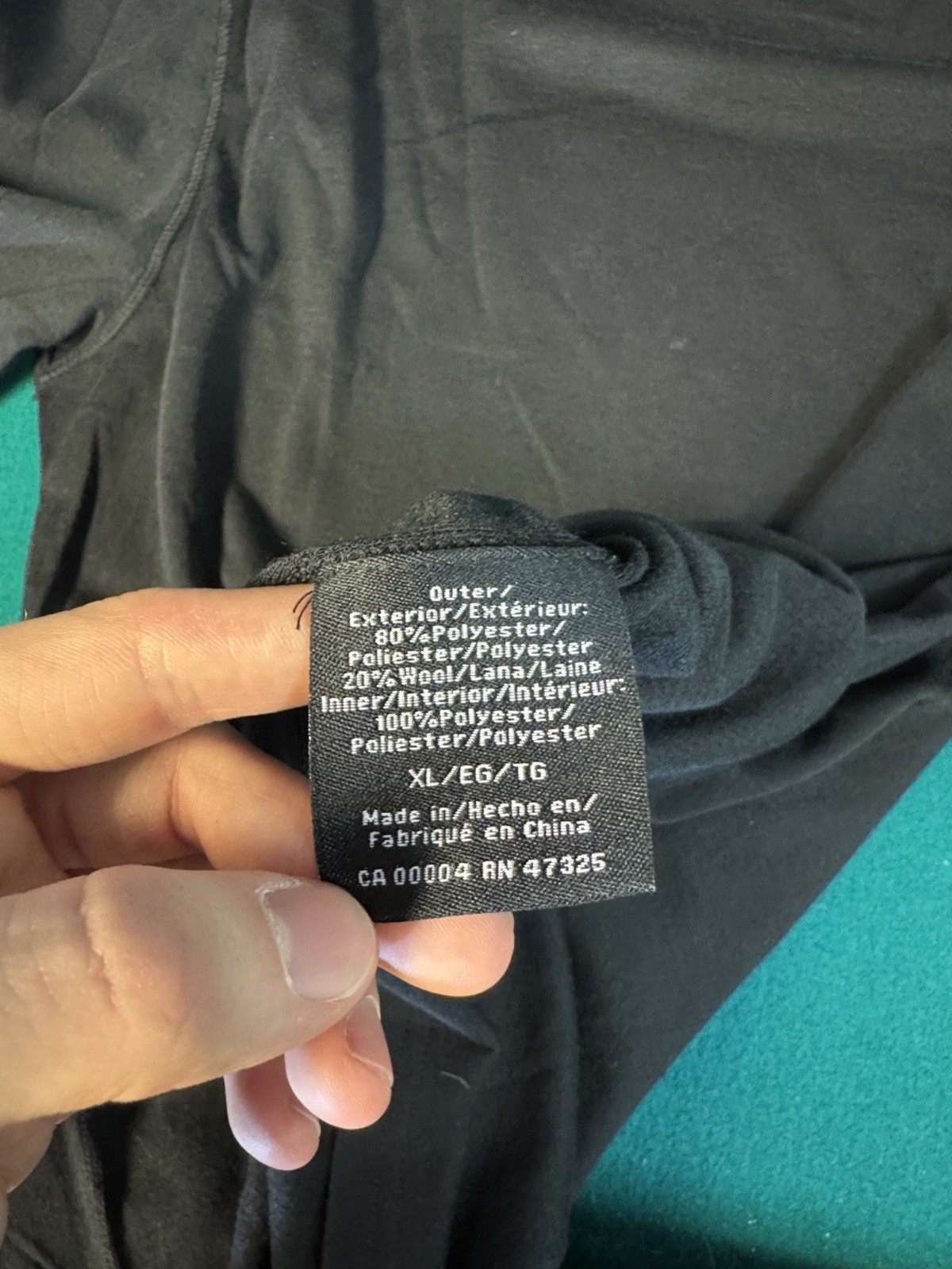 Omni Wool mens XL black solid polyester wool blend crewneck base layer t-shirt gallery