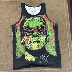 Iron Fist Men’s Graphic Print Tank Top Black/White XL Round Neck Cotton