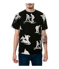 ROOK Mens The Game On Graphic T-Shirt, Black, Medium