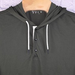 BYLT Premium Basics Men Circuit Tank Olive Green Sleeveless Hoodie Snap Sz Large