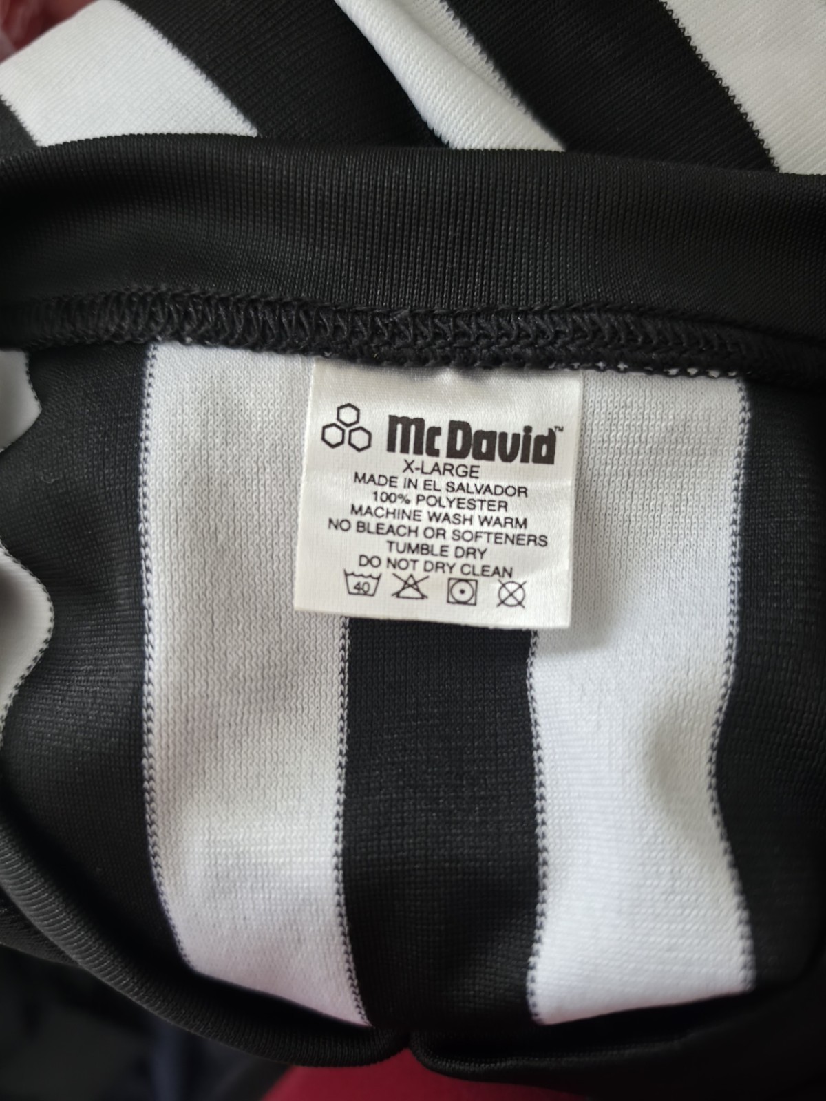 McDavid Referee Striped Jersey Lightweight Polyester V-Neck Shirt Size XL gallery