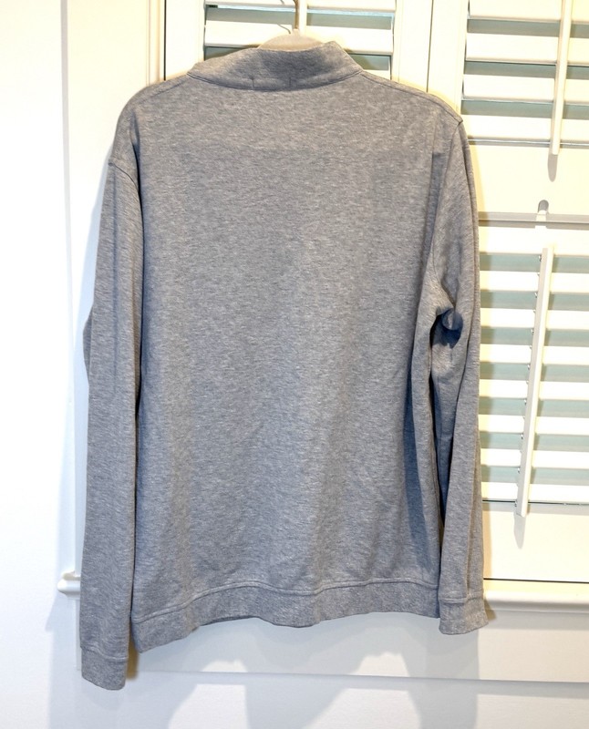 Peter Millar Men Size L Gray Quarter Zip Pullover Logo Charlie’s Army Logo EUC gallery