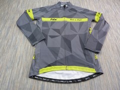 Fdx Cycling Jersey Men Large Grey Hi Vis Yellow Super Roubaix Zip