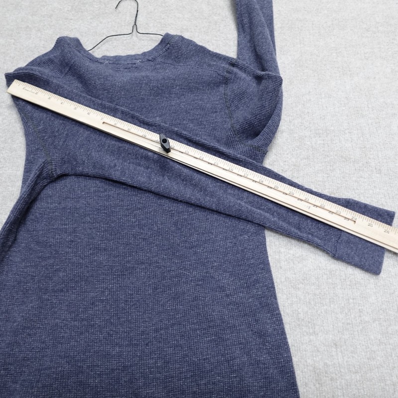 Wallace & Barnes Shirt Medium Blue Heather Long Sleeve Henley Thermal gallery