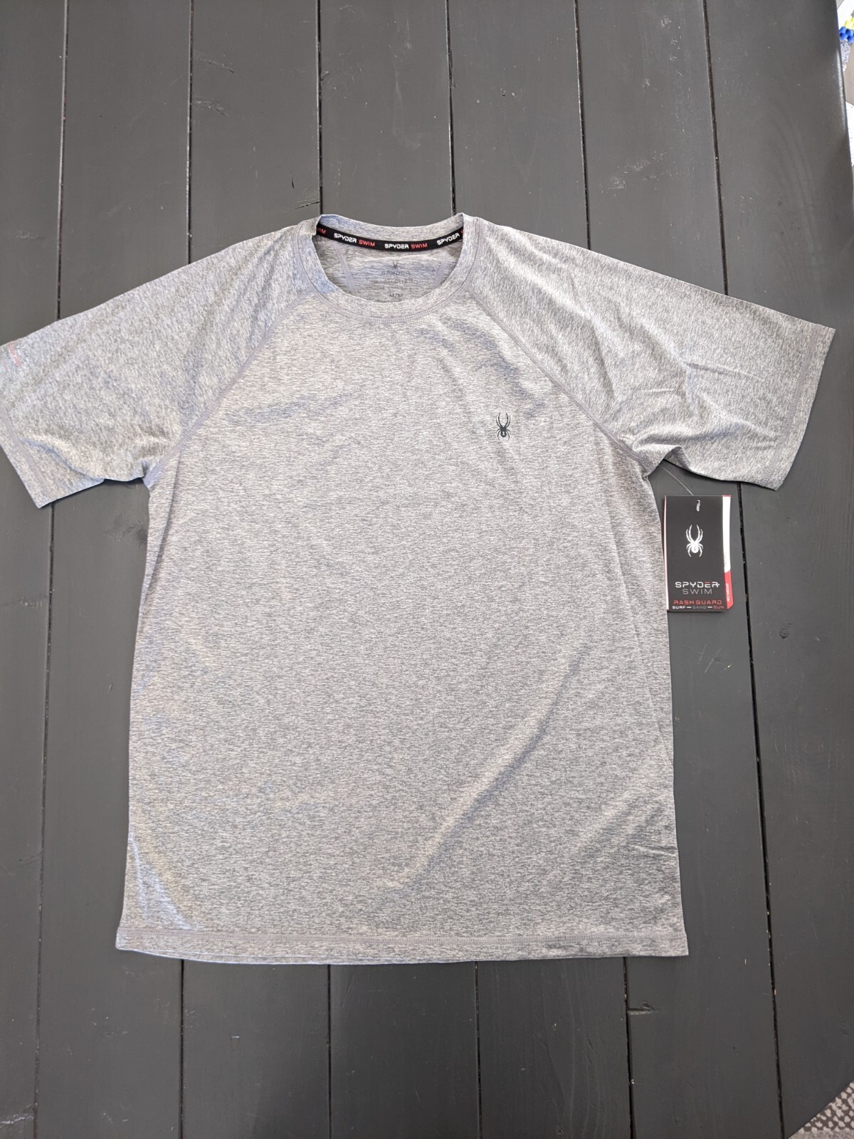 Spyder Rash Guard Shirt Mens MEDIUM Surf Sand Sun UPF Quick Dry Wicking Stretch gallery