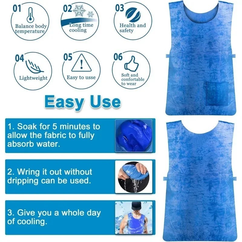 Cooling Vest Evaporative Ice Cooling Shirt Heatstroke Outdoor Work Wear gallery