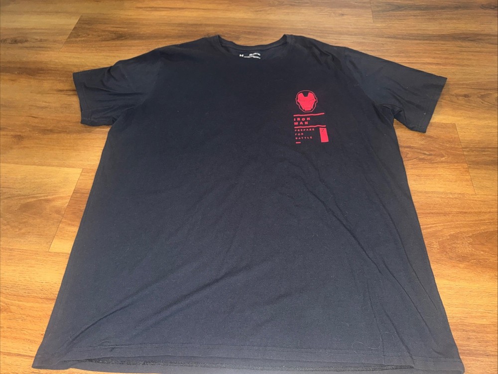 Under Armour The Hulk Marvel Avengers Battle Men Shirt Black Red Size 2XL