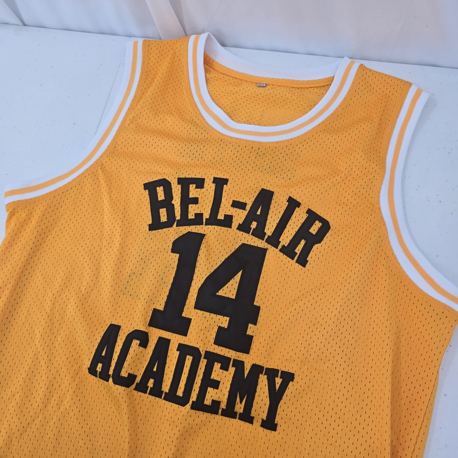 Fresh Prince of Bel-Air Academy #14 Will Smith Gold Basketball Jersey Size 2XL gallery