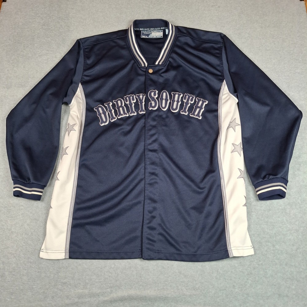 212 NYC Dirty South Track Jacket Men XL Blue Sports Collection Snap Front #03