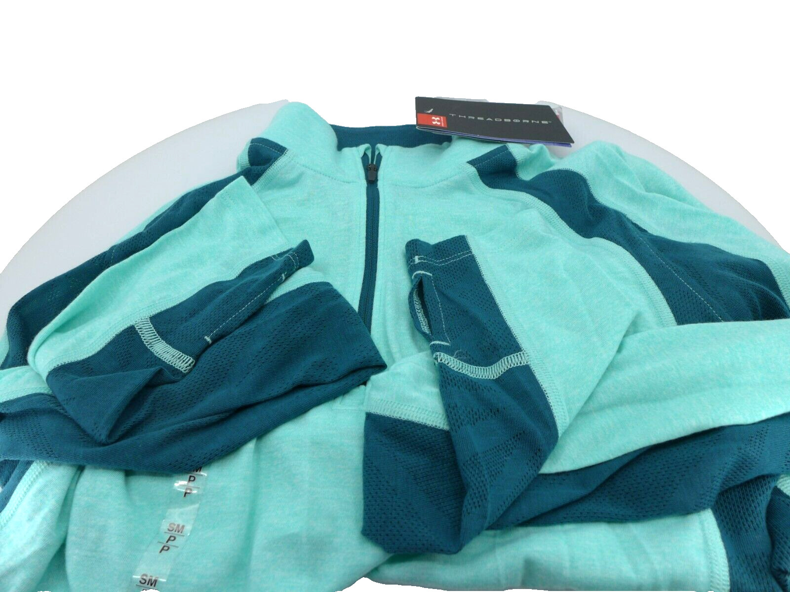 Under Armour Threadborne Heat Gear Mens Blue Long Sleeved Shirt Size S Zip New gallery