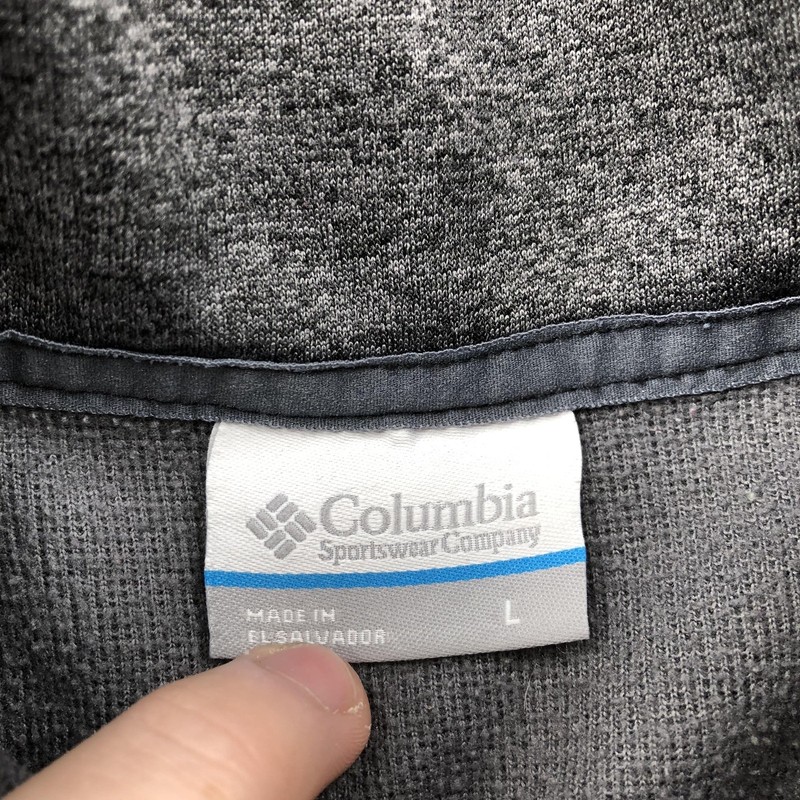 Columbia Pullover Mens Large Gray 1/4 Zip Chest Pocket Long Sleeve Top Hiking gallery