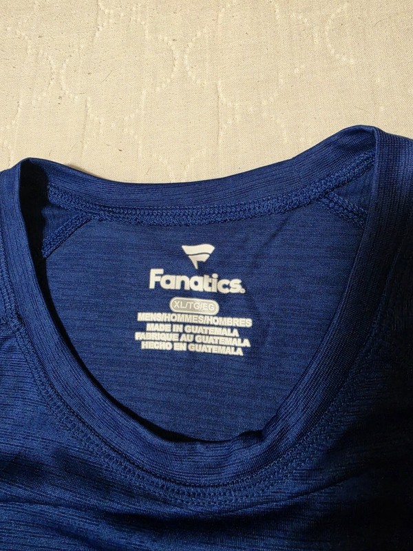 Fanatics Men's Polyester Stretch T-Shirt Blue Crew Neck Short Sleeve XL gallery