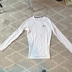 Under Armour HeatGear Men’s M White Compression Long Sleeve Crew T-Shirt