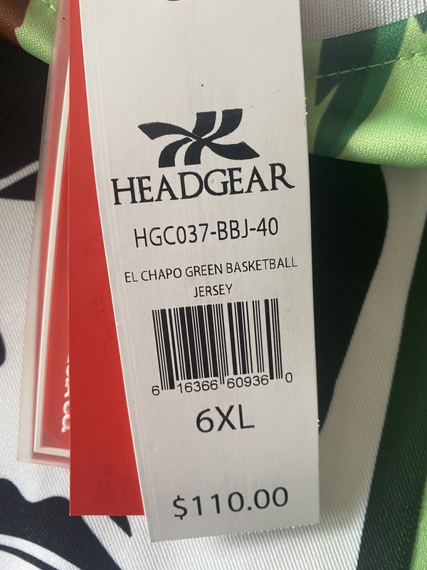 HEADGEAR CLASSICS EL CHAPO NWT SZ 6XL Embroidered Jersey RUNS SMALL RETAIL $110 gallery