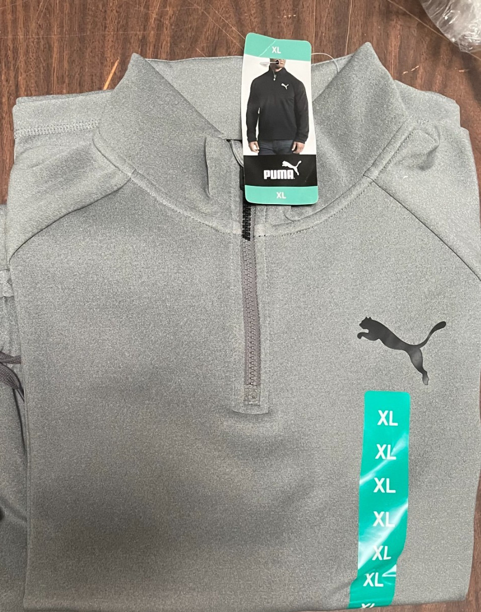 PUMA LOGO Men's Active 1/4 Zip Pullover Long Sleeve Stretch - Size XL New w/Tags gallery