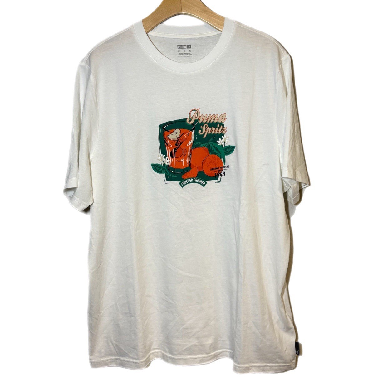 PUMA Men's Lightweight Crew Active Tee T-Shirt Short Sleeve Logo White XL Adult gallery