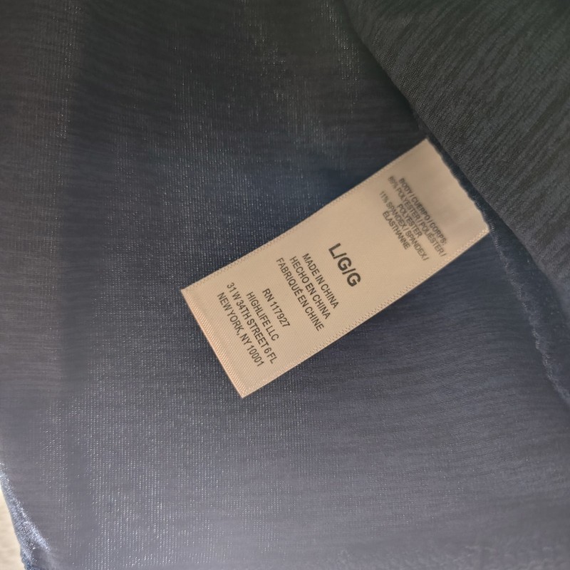 Gaiam Half Zip Pullover Active Top Blue | Long Sleeve Slim Fit | Size L gallery