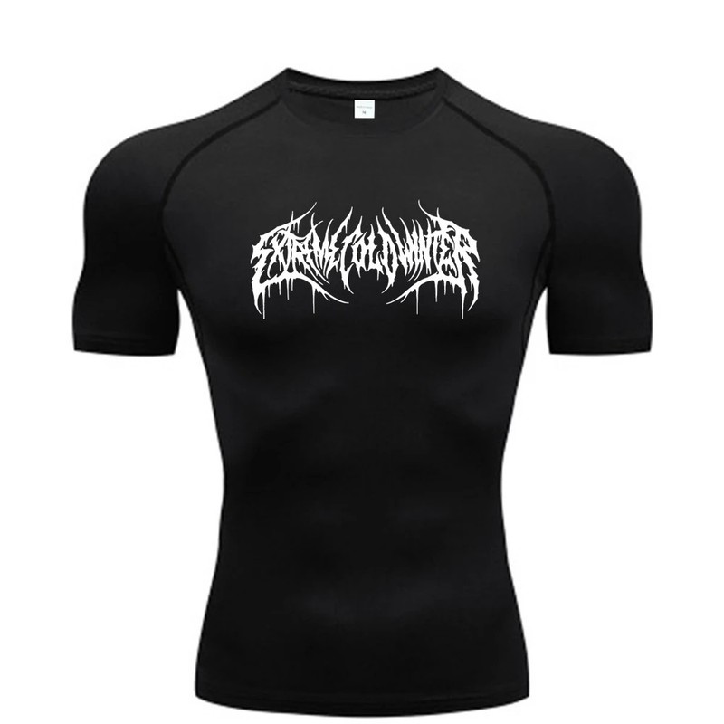 Summer Compression Sweatshirt Short Sleeve Men's Fitness T-Shirt Running. gallery