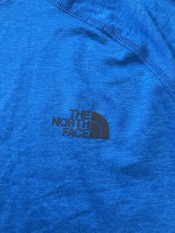 The North Face Men's Running Long Sleeve Blue Tech Shirt Medium Sports Climb Tee gallery