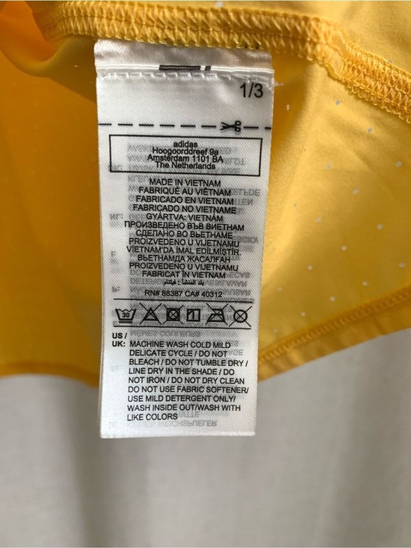 adidas ADIZERO Reflective Yellow Performance Running Singlet Black Trim Small gallery