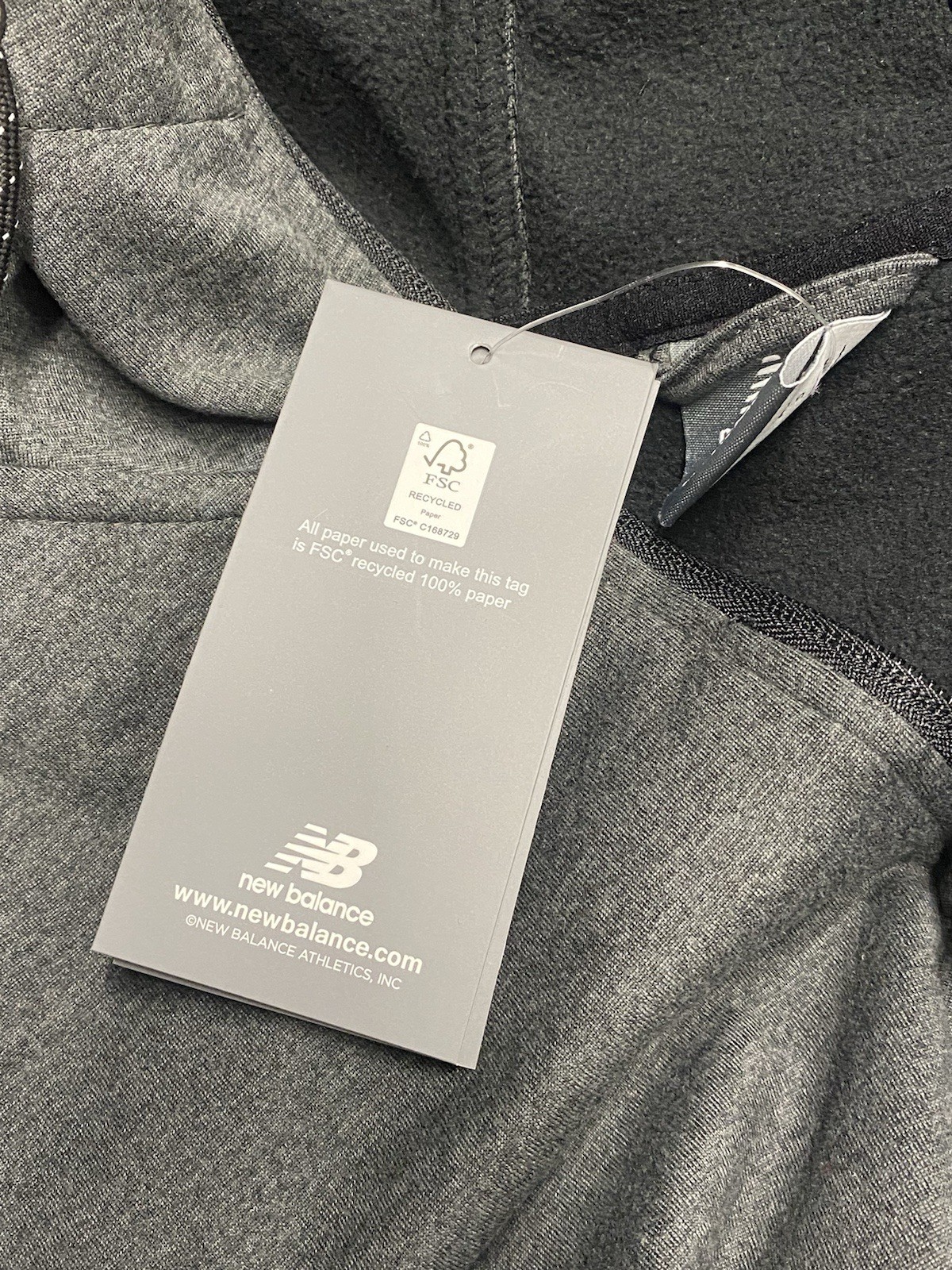 Men’s New Balance Tenacity Hooded Quarter Zip Dk Gray Size Small (NWT) gallery