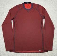 Patagonia Capilene 2 Shirt Mens Medium Red Striped Long Sleeve Baselayer Top