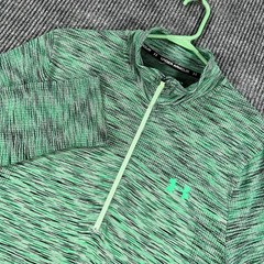 Under Armour Pullover Shirt Mens Large Green Long Sleeve Athletic 1/4 Zip Mock