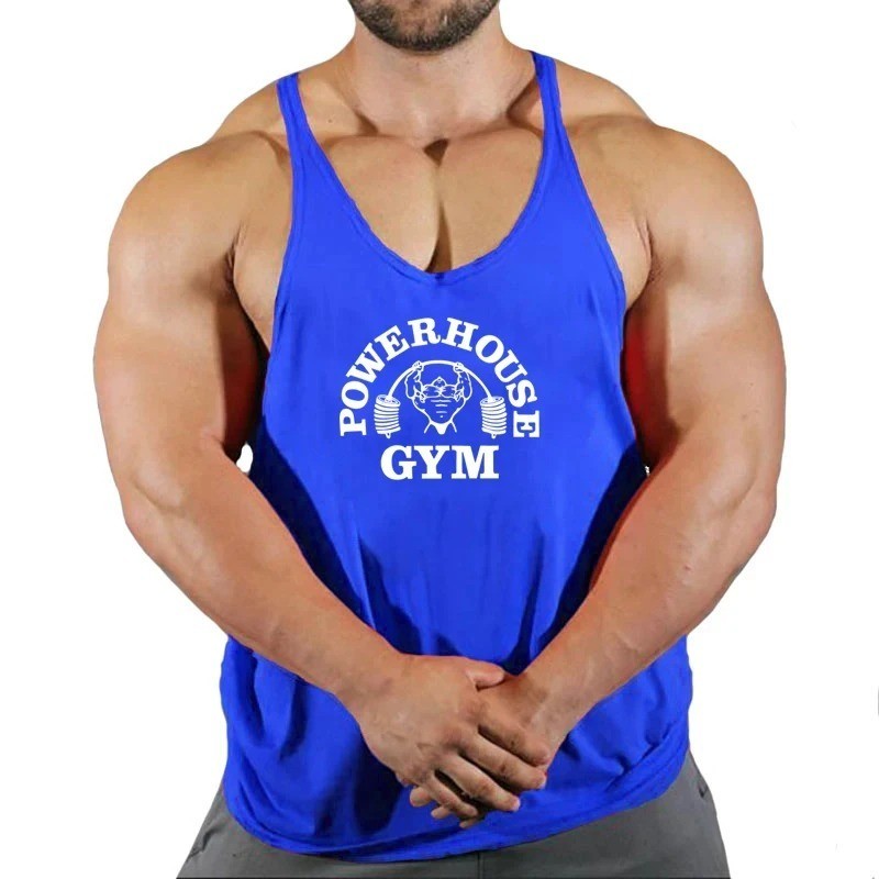 Men Tank Tops Sleeveless Y-Back Shirts Gym Stringer Bodybuilding Fitness Vest US gallery