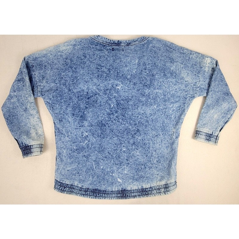 Rare Adidas Originals Acid Wash Sweatshirt Men XL Denim Look Trefoil Y2K gallery