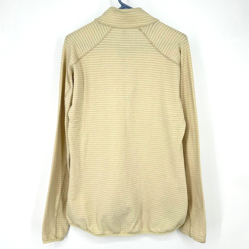 The Mountain Studio Mens M Beige Striped Quarter Zip Pullover Long Sleeve Shirt gallery